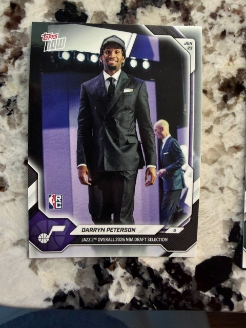 2026 TOPPS NOW NBA DRAFT ROOKIE CARD UTAH JAZZ DARRYN PETERSON #DPET