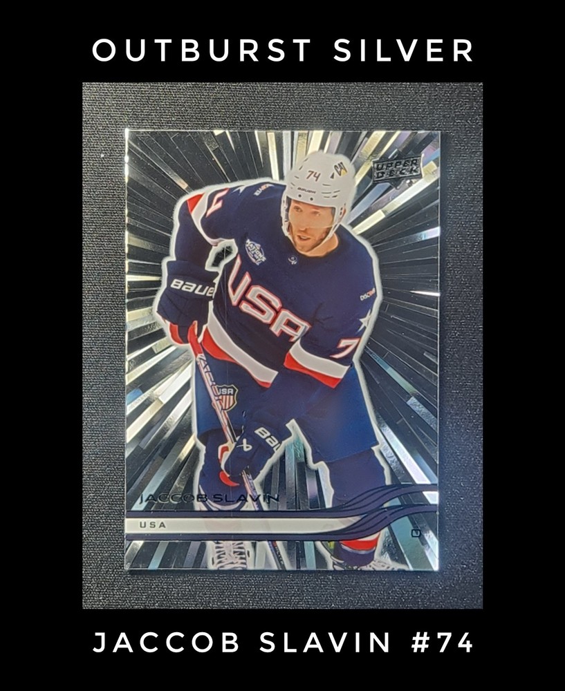 Jaccob Slavin 2025-26 UD Extended Series #692 Outburst Silver USA
