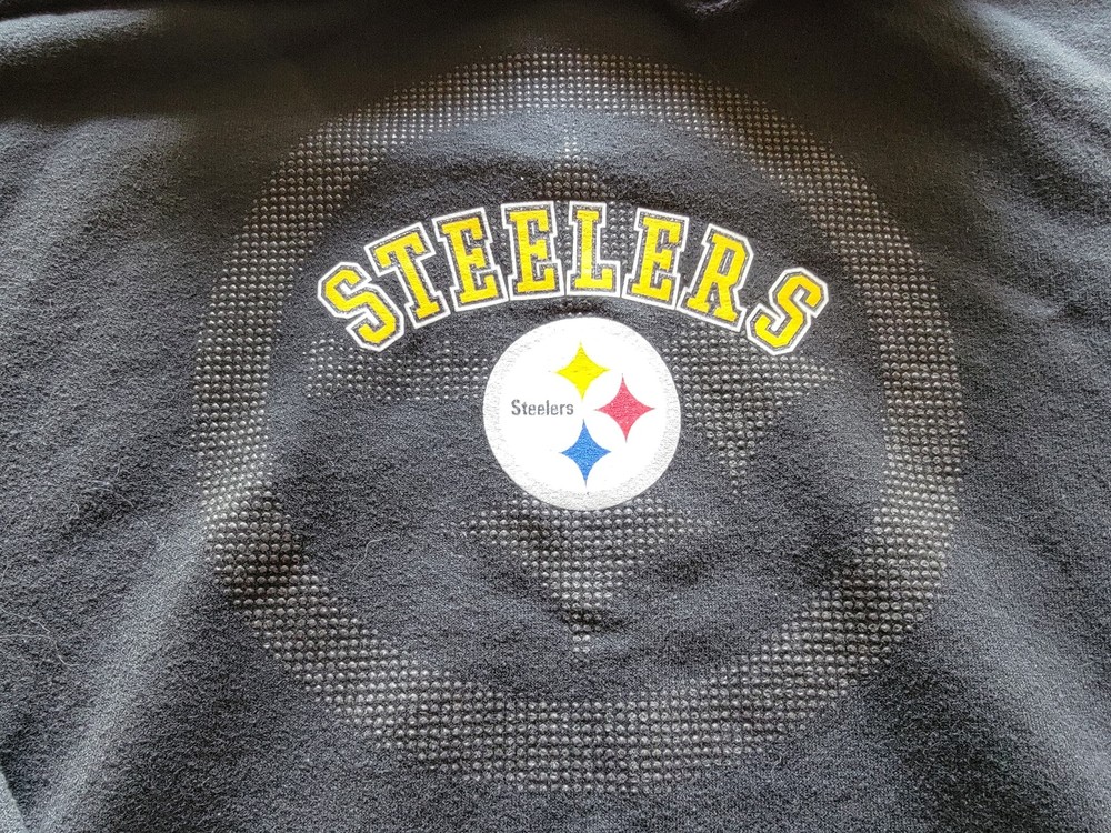 Pittsburgh Steelers NFL Hoodie Sweater Pullover Black Dark Gray Size Shown