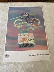 Vintage Billy Al Bengston 1984 Los Angeles Olympic Poster 24&Prime; x 36&Prime; Rare