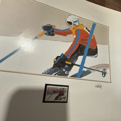 1980 Lake Placid Winter Olympics Cunningham Signed Prints USPS Stamps Rare