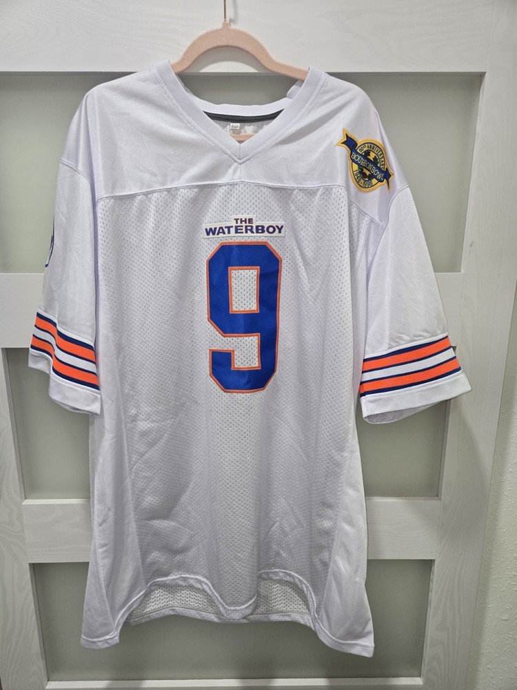 Mud Dogs Boucher #9 Bourbon Bowl Football Jersey XXXL White Blue Orange