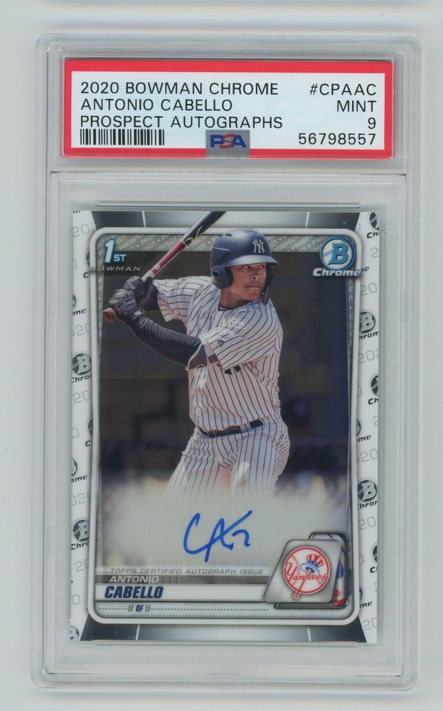 2020 Bowman Chrome Prospect Autographs #CPAAC Antonio Cabello PSA 9