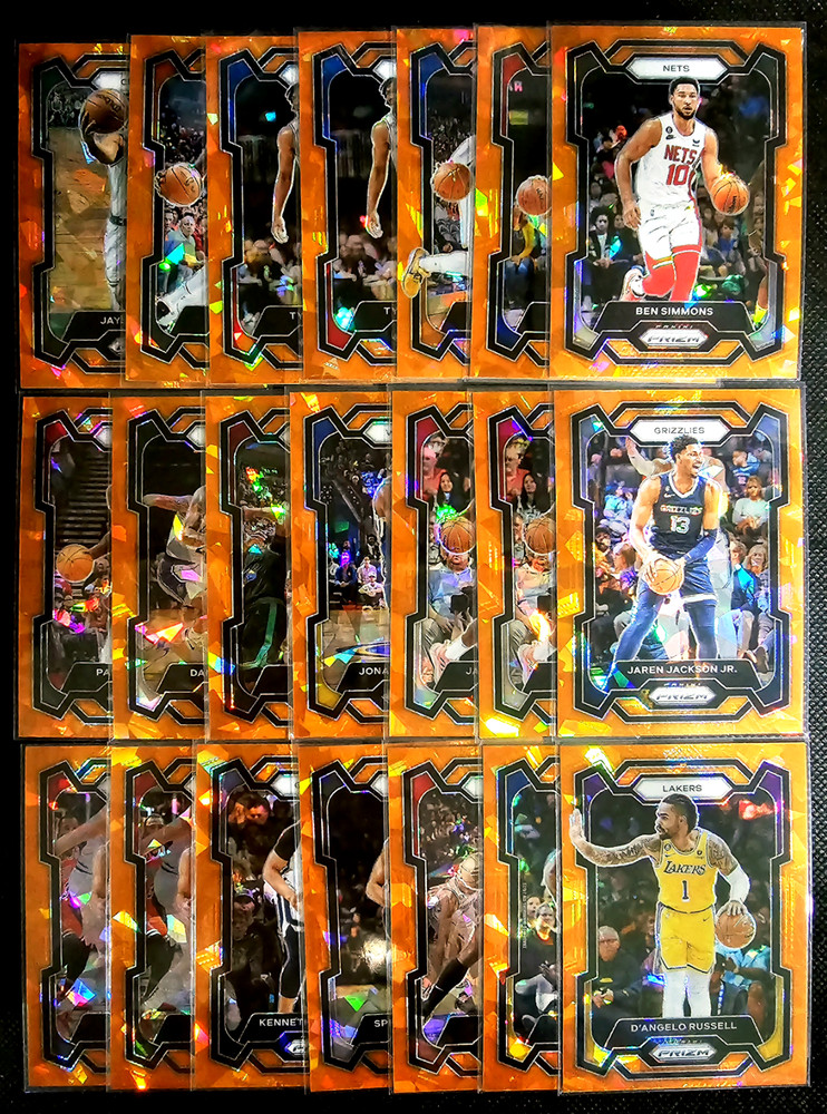 2023-24 Prizm NBA Basketball Orange Cracked Ice You Pick Rookies & Vets F/S