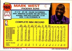 Mark West Topps Circle K Phoenix Suns Stickers NNO LP