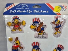 Vintage 1984 Los Angeles Olympics Sam the Olympic Eagle Perk Up Stickers Sealed