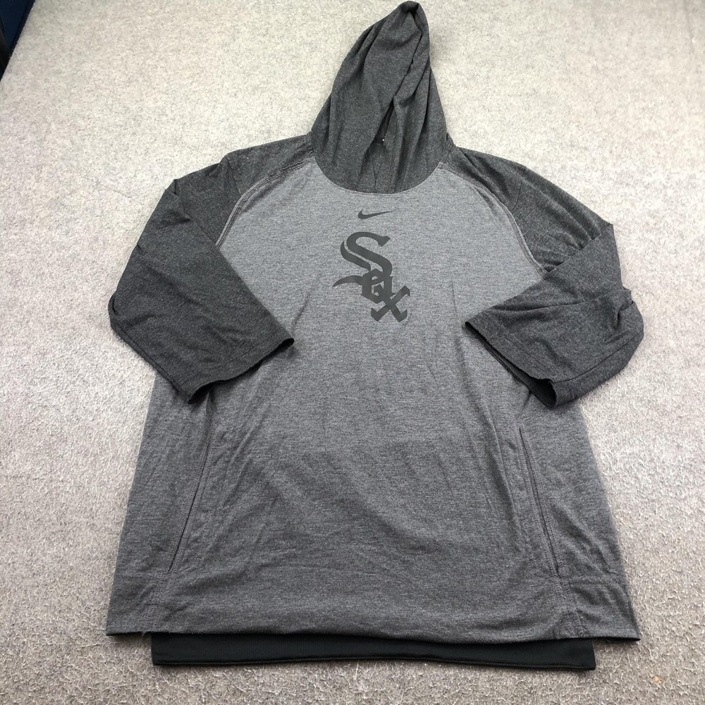 Chicago White Sox Hoodie Mens XL Gray MLB Baseball Nike 3/4 Sleeve Pullover