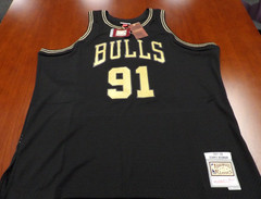 MITCHELL & NESS NBA HWC CHICAGO BULLS DENNIS RODMAN BLACK SWINGMAN JERSEY 2XLB