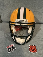 *See Pics & Notes* Cut Matthew Golden Signed Packers Authentic F/S Helmet BAS