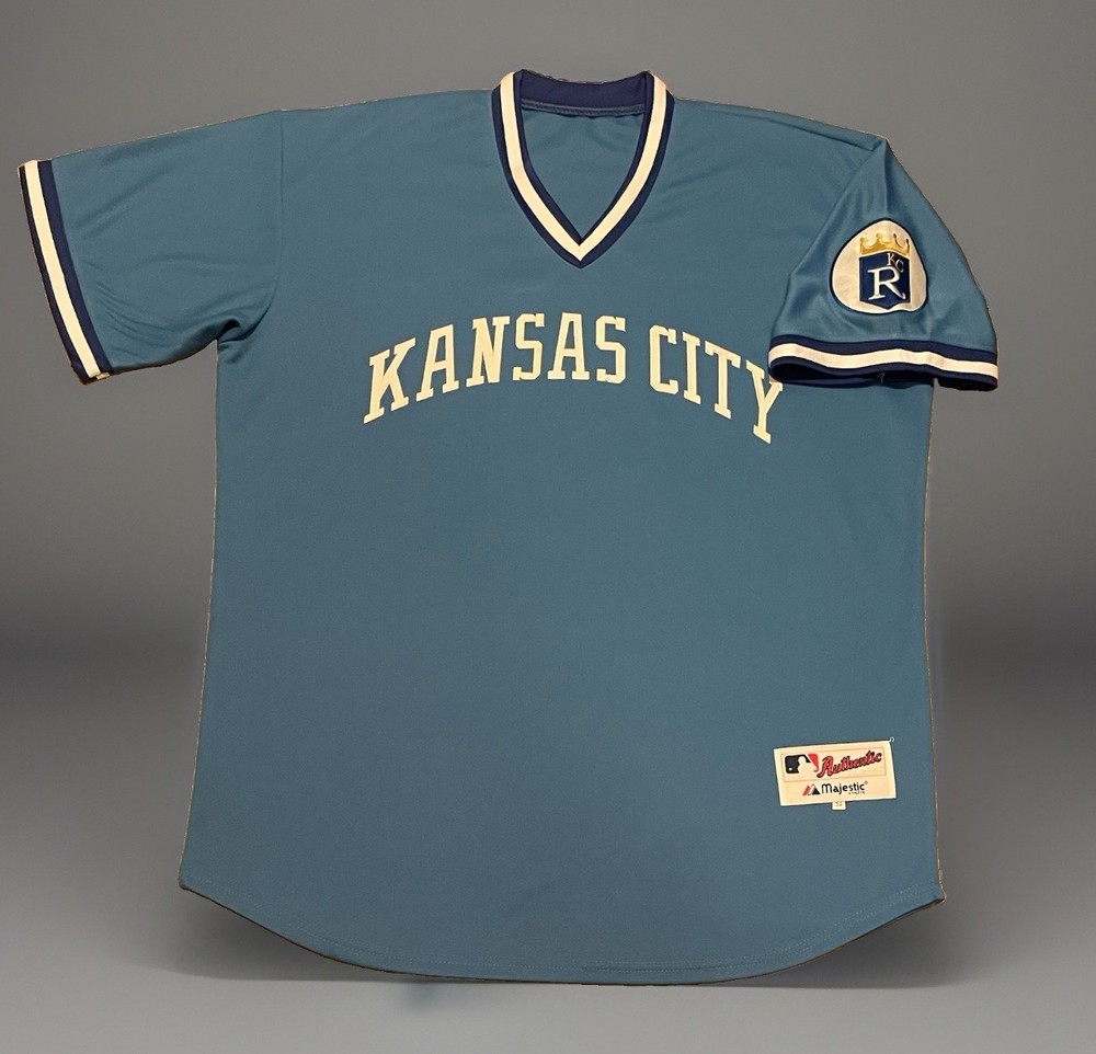 Alex Gordon Kansas City #4 Jersey Men’s XL 80’s Royals Road Blue Retro Throwback
