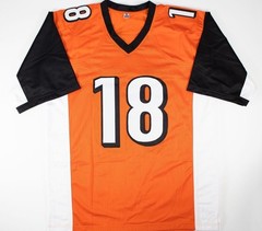 AJ Green Autographed Custom Black and Orange Jersey PSA