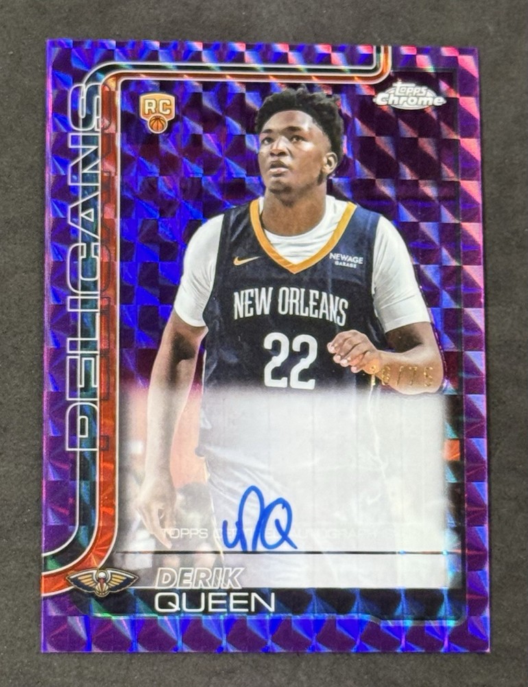 2025-26 Topps Chrome DERIK QUEEN Purple Geometric Refractor Rookie Auto 10/75
