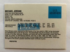 MICHAEL JORDAN U.S. LEGENDS (PROTOTYPE – FOIL TEST RUN – 1 of 1300) VERY GOOD