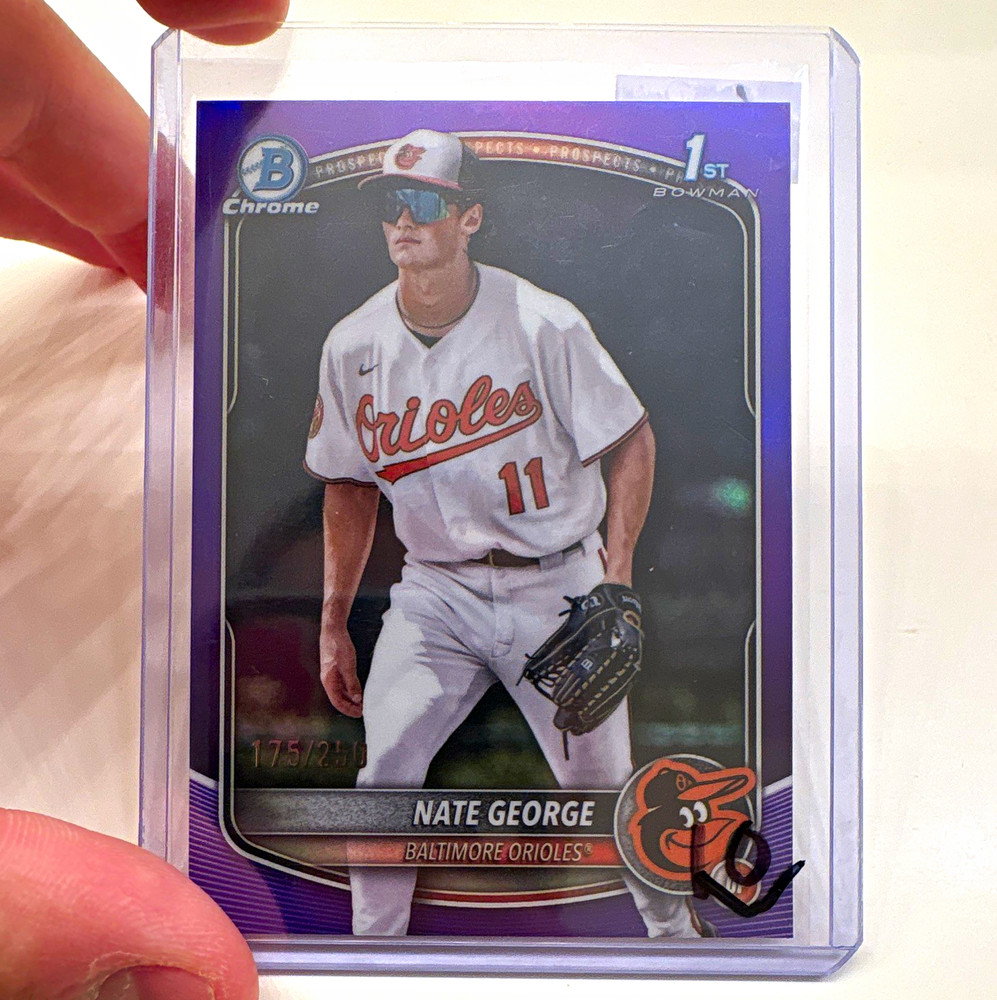 Topps 2025 Bowman Chrome Nate George True Purple /250 BCP-184 Baltimore Orioles