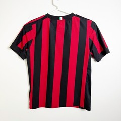 Adidas AC Milan 2017-2018 Home Soccer Jersey Black Red Striped Boys Medium 11-12