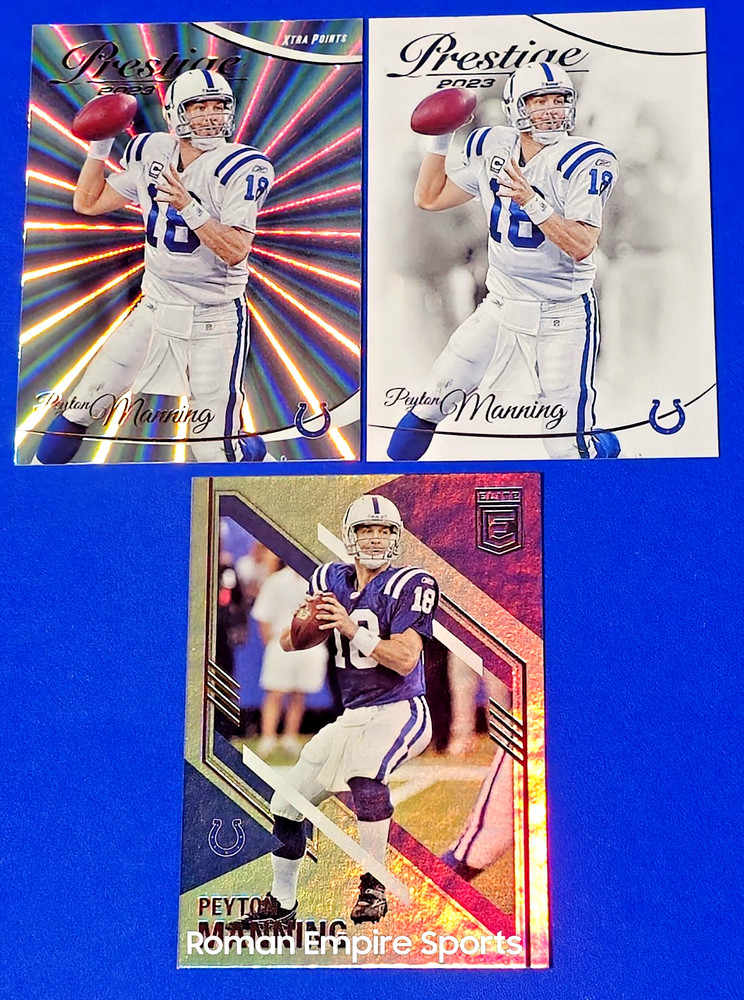2021 & 2023(2) Panini Football – Peyton Manning – Indianapolis Colts – 3 Pc Set