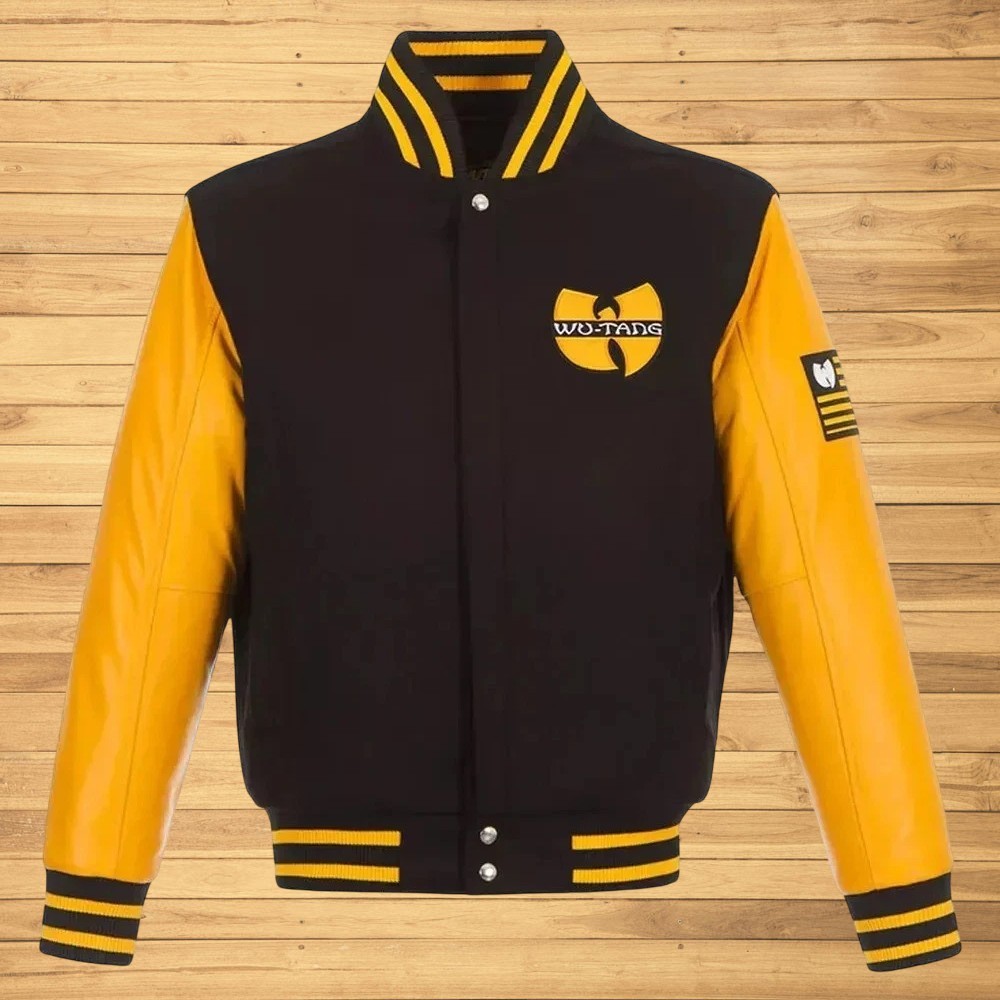 Letterman WU-Tang CLassic Black and Yellow Classic Varsity Jacket