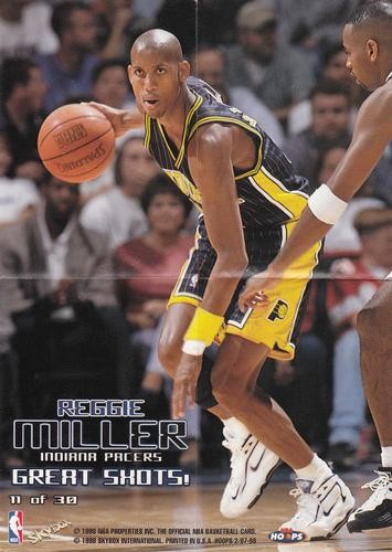 1997-98 Hoops #11 Reggie Miller Great Shots! Indiana Pacers 5×7