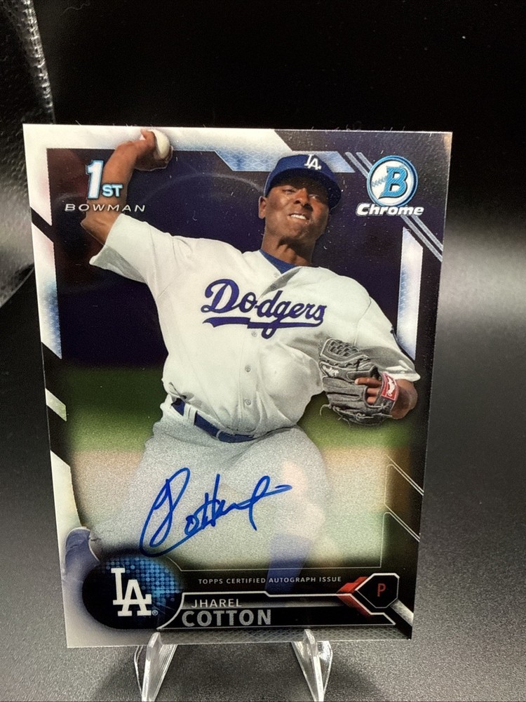 2016 Bowman – Chrome Prospect Autographs Jharel Cotton #CPA-JC (AU, RC)