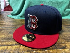 Boston Red Sox 1999 ASG Cascading Logo Navy Red NEW ERA FITTED 7 3/4 Green UV