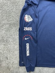 Gonzaga Bulldogs Shirt Mens Large Blue NCAA Basketball Nike Dri-FIT Long Sleeve