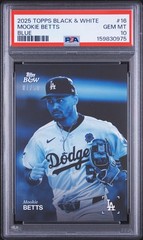 2025 TOPPS BLACK & WHITE BLUE #16 MOOKIE BETTS 1/50 PSA 10