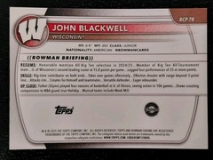 2025-26 Bowman Chrome Prospects John Blackwell #BCP-78 Rose Gold Refractor /15