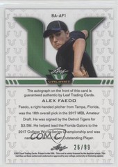2017 Leaf Valiant Draft Green 26/99 Alex Faedo #BA-AF1 Auto 08jk