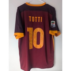 AS Roma 2015-16 Home Totti Jersey Large Authentic Nike Serie A Patched Shirt