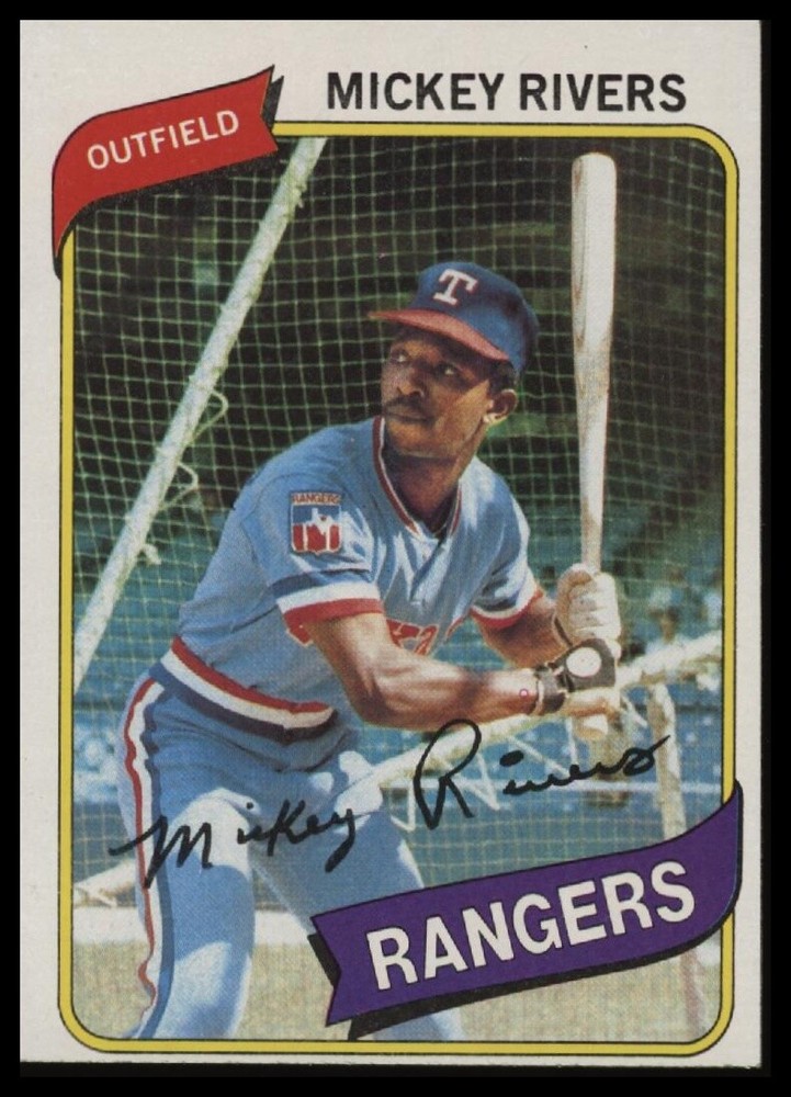 1980 Topps #485 Mickey Rivers – Texas Rangers