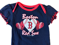 Baby Girls Boston Red Sox Bodysuit 12 Months Romper Red Navy Blue Short Sleeved