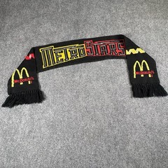 Vintage 90s NY/NJ MetroStars MLS Soccer Scarf McDonald’s Promo Black Reversible
