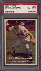 1957 Topps #47 Don Blasingame PSA 8