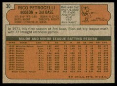 1972 TOPPS RICO PETROCELLI BOSTON RED SOX #30 EX X5067