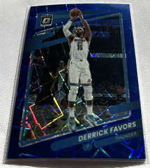 2021-22 Donruss Optic Basketball Derrick Favors OKC Thunder Blue Velocity Prizm