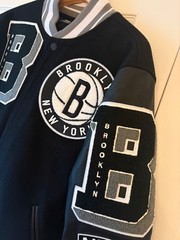 NBA Brooklyn Nets NY Black Varsity Jacket Heavy Duty Pro Standard