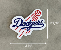 Set of 3 LA Dodgers Iron on Patches 3 1/2 X 2 7/8 in | Los Angeles Dodgers MLB