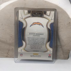 2025 Panini Select – Concourse Justin Herbert #1 Red & Blue Shock Prizm
