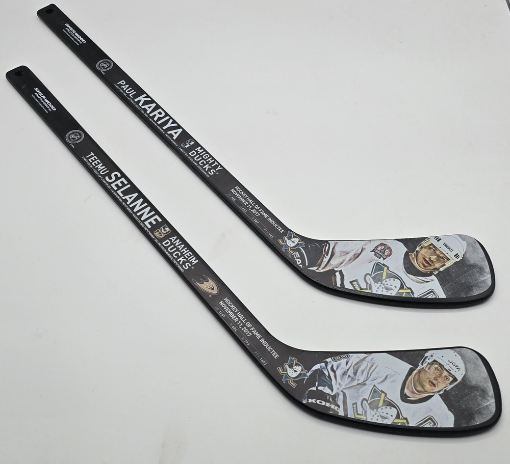 *NEW* Paul Kariya & Teemu Selanne NHL HOF Commemorative Souvenir Mini Sticks