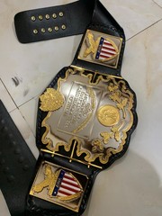 Awa Lawler heavyweight championship belt,4mm Zinc ,Dual plated, Leather strap