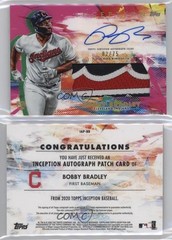 2020 Topps Inception Magenta 2/75 Bobby Bradley RPA Rookie Patch Auto RC 13c1
