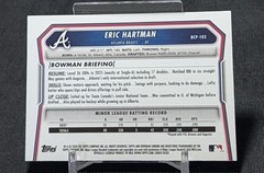 Eric Hartman 1st Chrome Laser Refractor Rookie 2026 Bowman Card #BCP-102 Braves