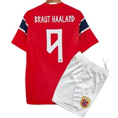 Norway Jersey For Kids, Haaland #9 Jersey & Shorts Set,Gift For Norway Fans
