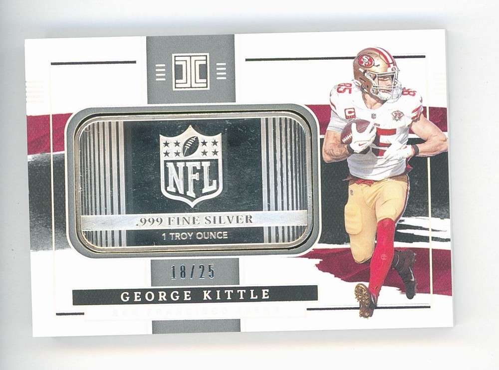 2022 Panini Impeccable GEORGE KITTLE 💎 NFL Shields Silver 1oz Bar /25