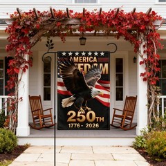 250th U.S. Independence Anniversary Garden Flag – 12×18 inches, Black