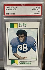 1973 Topps #30 Alan Page Minnesota Vikings Football Card PSA 8 NM-MT HOF