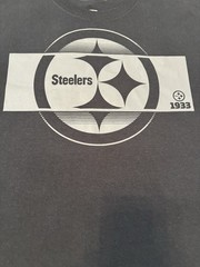 Pittsburgh Steelers Gray Blackout Team Lockup Logo Short Sleeve Shirt NWT Large