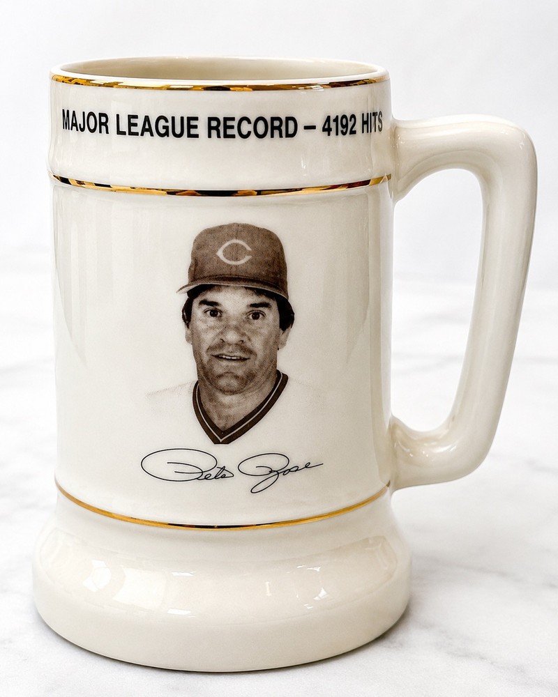 Pete Rose 4192 Hits Commemorative Stein Mug–Limited Edition #526–Cincinnati Reds