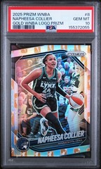 2025 PANINI PRIZM WNBA GOLD WNBA LOGO PRIZM #8 NAPHEESA COLLIER 9/10 PSA 10