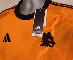 Adidas AS Roma 2025/26 Men&rsquo;s Away Jersey XL Orange Black NEW